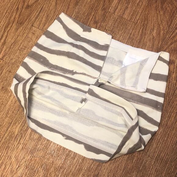 J. Crew Cream and Taupe Zebra Animal Print Paint Brush Stripe Skirt Size 2 - Picture 8 of 9